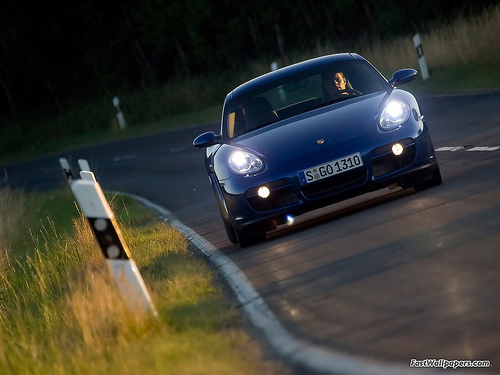 Porsche Cayman Blue Front